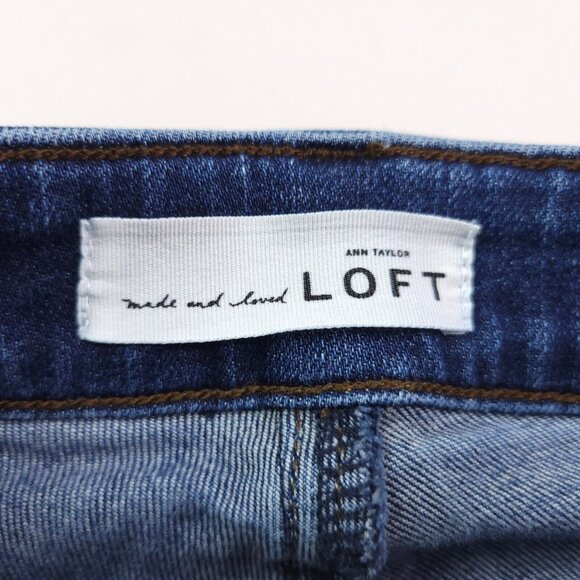 Ann Taylor Womens Loft Curvy Straight Jeans 25 Low Rise Medium Wash Stretch - Picture 7 of 9